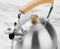 Bouilloire à sifflet avec poignée en bois Oak, argent, 1,8 L