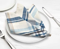 Serviettes de table Berkshire, motif à carreaux marine, Ens. de 4 