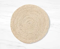 Napperon tissé rond Mazi, naturel, 38 cm