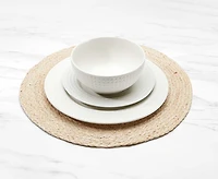 Napperon tissé rond Mazi, naturel, 38 cm