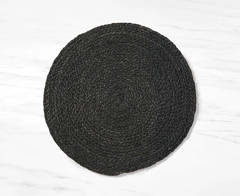 Napperon rond Mazi, noir, 38 cm