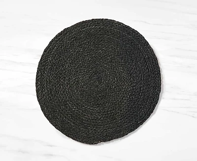 Napperon rond Mazi, noir, 38 cm