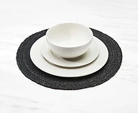 Napperon rond Mazi, noir, 38 cm