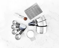 thinkkitchen Magneto Measuring Spoons and Cups with Conversion Chart, Set of 10, Silver
