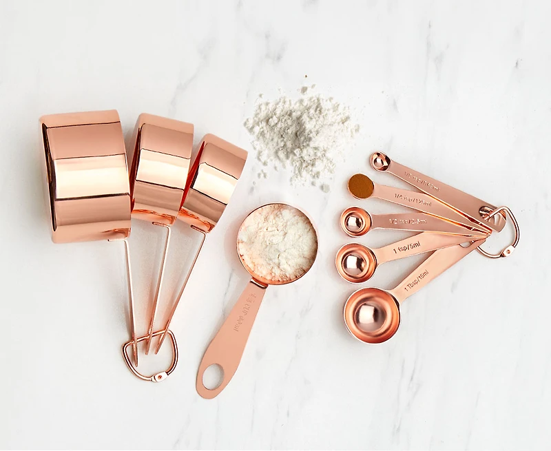 Ensemble de 9 ustensiles à mesurer Oro Rosa, Or rosé