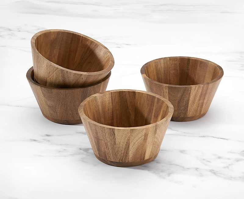 Saladiers en bois d’acacia Silo, Ens. de 4
