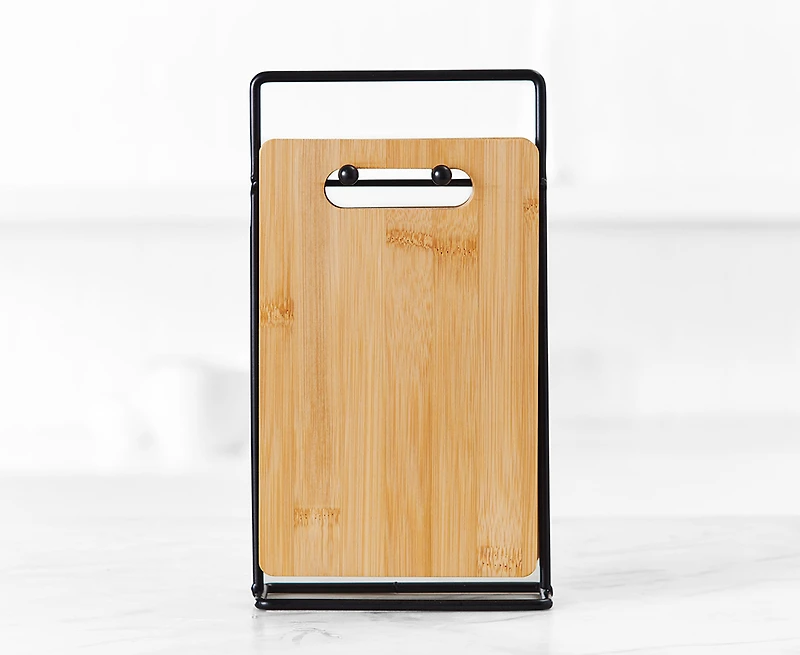 Tulsa Bamboo Board with Support, Set of 4, Natural Wood Colour