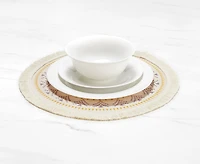 Napperon rond Mosaic, violet et jaune