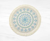 Mosaic Round Placemat, Green & Blue