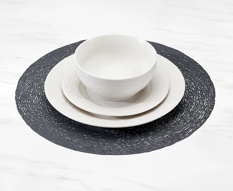 Cypriot Round Placemat, Grey