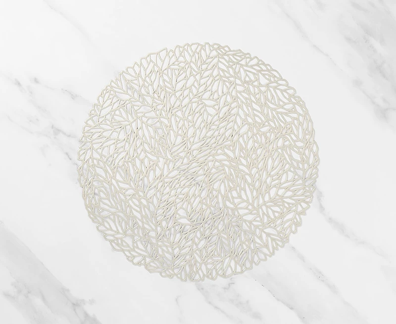 Napperon rond Lattice, blanc