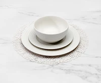 Napperon rond Lattice, blanc