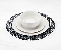 Napperon rond Lattice, noir