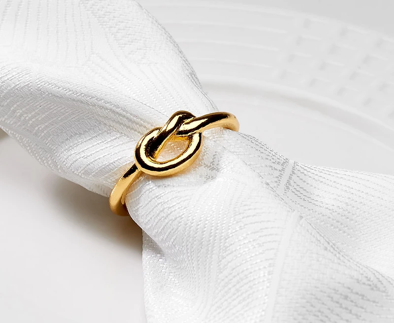 Anneau à serviette de table Love Knot, doré