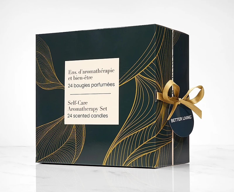Ensemble d'aroma thérapie et bien-être Better Living, 24 chandelles parfumées