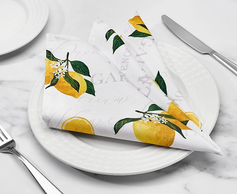 Ensemble de 4 serviettes de table Limon, 18 x 18 po