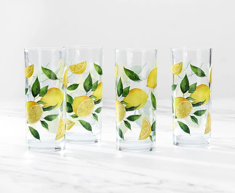 Ensemble de 4 verres Limoncello, Jaune et vert