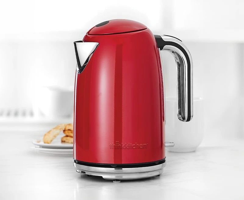 Bouilloire électrique thinkkitchen Slim, rouge, 1,7 L