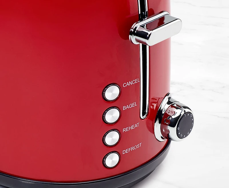 Grille-pain à quatre fentes thinkkitchen Slim, rouge