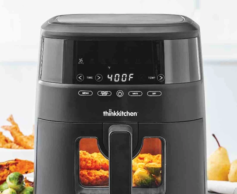 Friteuse à air avec verre de vision Luminate par thinkkitchen, 4 L