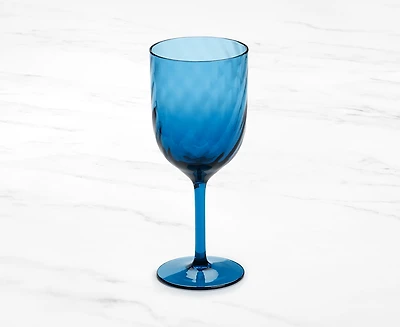 Verre à vin en acrylique Ripple, bleu, 380 ml