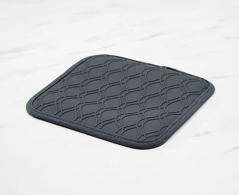 Porte-pot et sous-plat en silicone Amara, gris