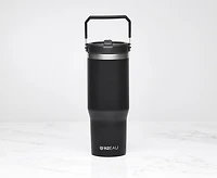 Bouteille isotherme à double paroi avec bouchon à paille SIP, noire, 30 oz