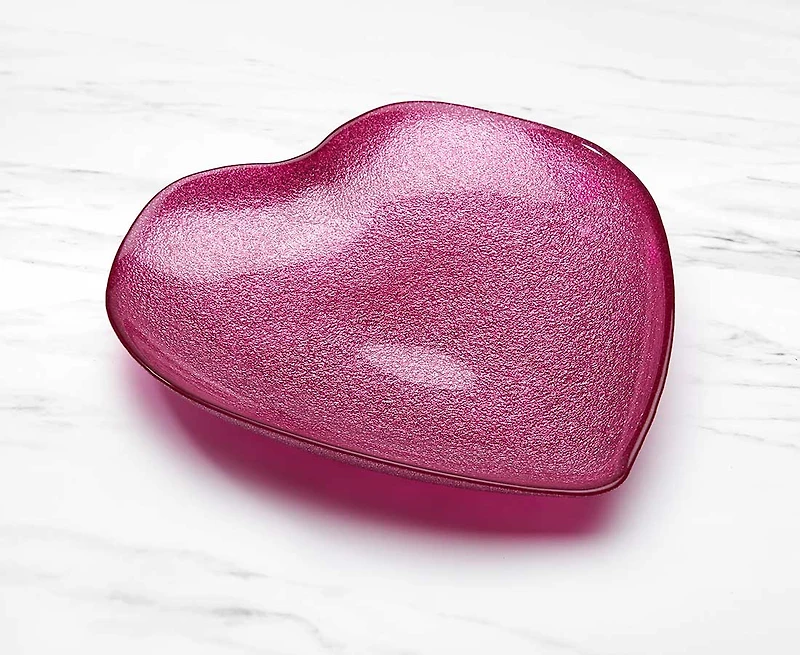 Amore Heart-Shaped Plate, 29 cm, Fuschia