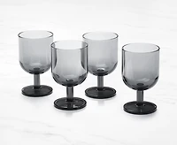 Ensemble de 4 verres empilables, gris fumée