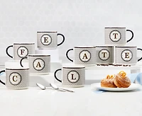 Tasse monogramme avec lettre O, noir et or, 480 ml