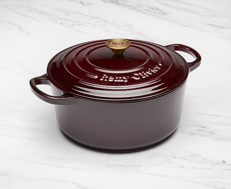 Casserole ronde en fonte Bordeaux par Remy Olivier, 6 litres