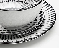 Ensemble de vaisselle de 18 pièces Gallery, blanc et noir