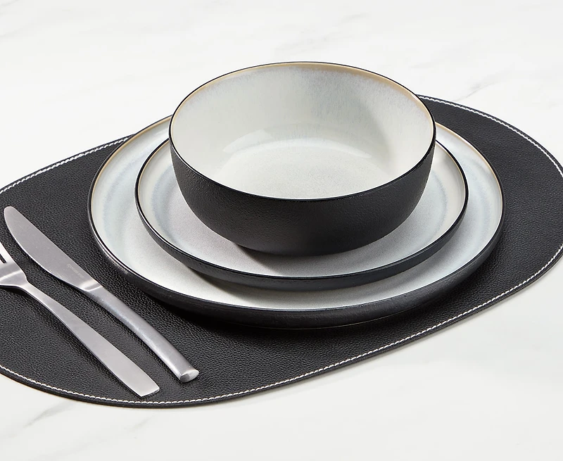 Ensemble de vaisselle de 12 pièces Granite, noir