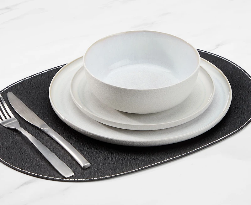 Ensemble de vaisselle de 12 pièces Granite, blanc