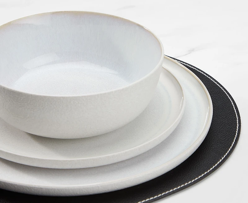 Ensemble de vaisselle de 12 pièces Granite, blanc