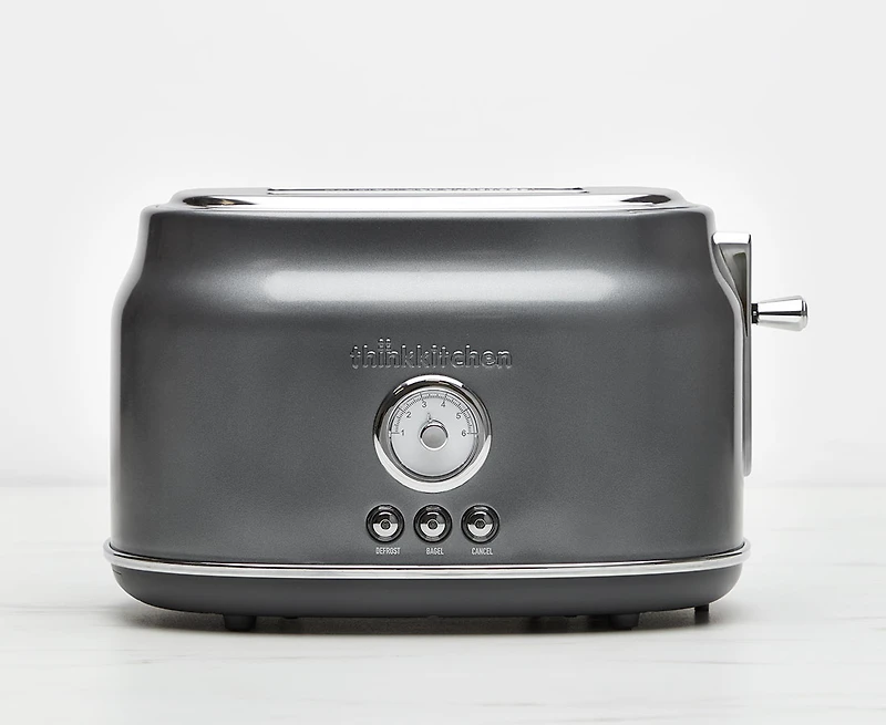 thinkkitchen Retro 2-Slice Toaster, Charcoal