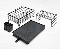 Égouttoir à vaisselle avec plateau thinkkitchen, noir