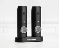 Moulins électriques pour le sel et le poivre Gourmet par thinkkitchen avec station de recharge USB