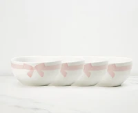 Bols Ribbon, ens. de 4, blanc et rose