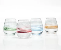 Verres Razzle, Ens. de 4, transparent et multicolore