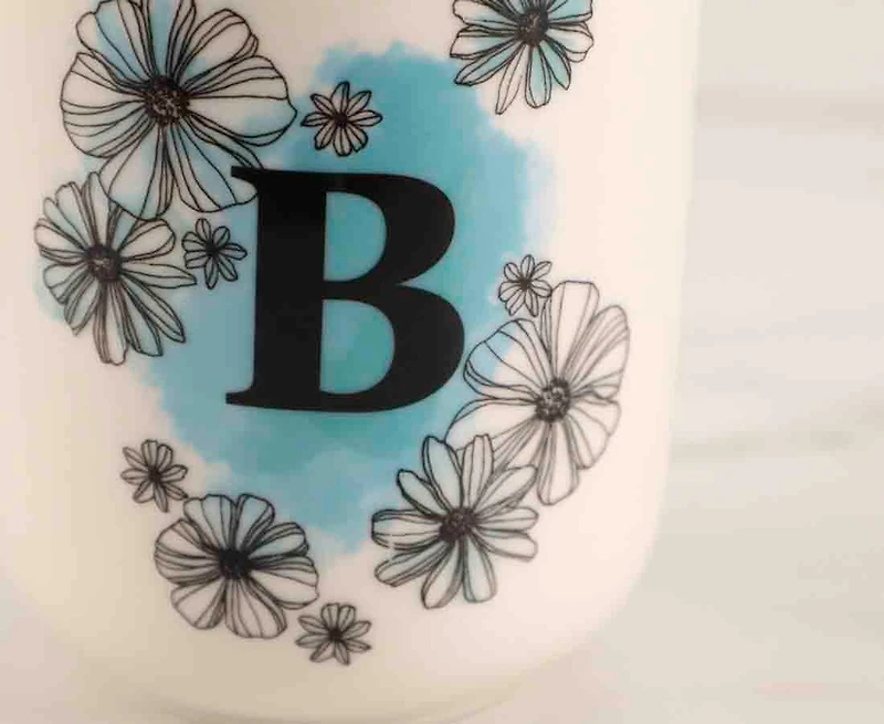 Tasse Monogramme 'B', Coquelicot, 480 ml