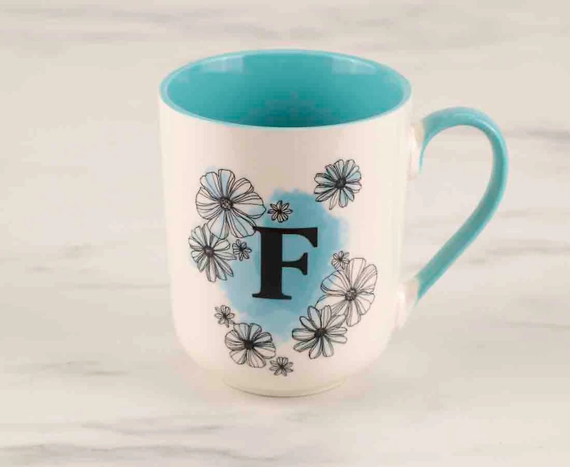 Tasse Monogramme 'F', Coquelicot, 480 ml