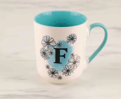 Tasse Monogramme 'F', Coquelicot, 480 ml