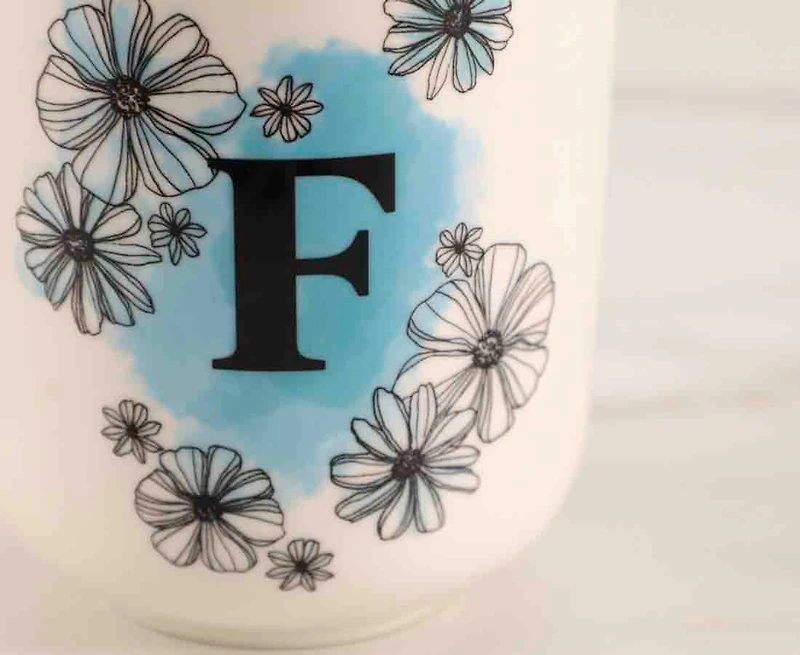 Tasse Monogramme 'F', Coquelicot, 480 ml