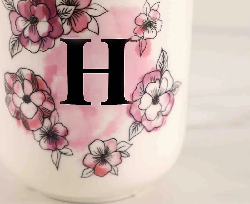 Monogram 'H' Mug, Holly, 480 ml