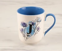 Tasse Monogram 'J', floral, 480 ml