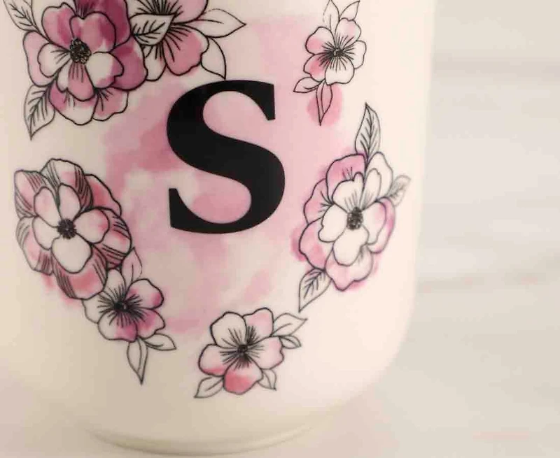 Tasse 'S' monogrammée, houx, 480 ml