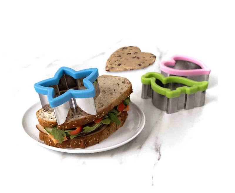 Emporte-pièces pour biscuits et sandwichs par thinkkitchen, Ens. de 3