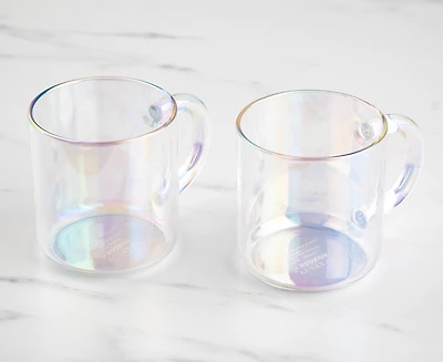 Tasses Vintage en verre, irisé, Ens de 2