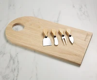 Planche à fromage en bambou avec manche et 4 outils par JS Gourmet
